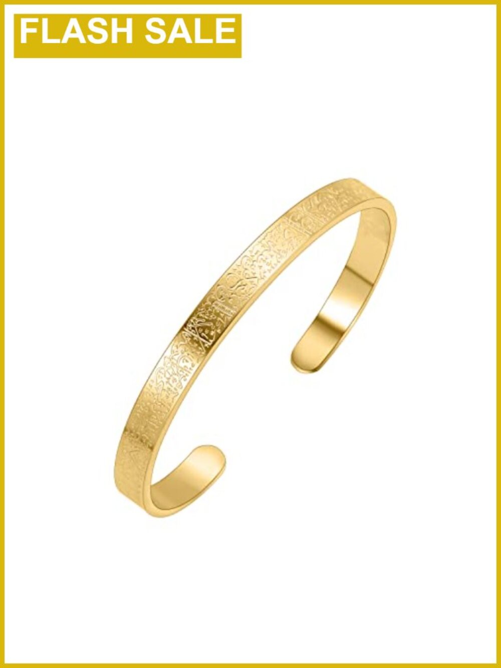 Gold Plated Cuff Bracelet Ayatul Kursi Arabic Islamic Jewelry Gift